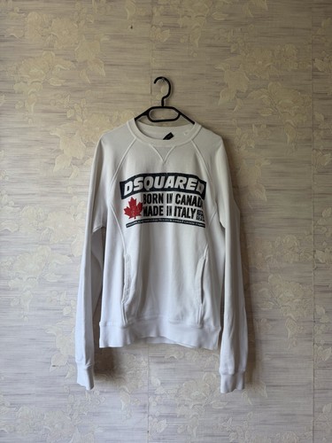 Felpa uomo bianca dsquared2 - felpa,
