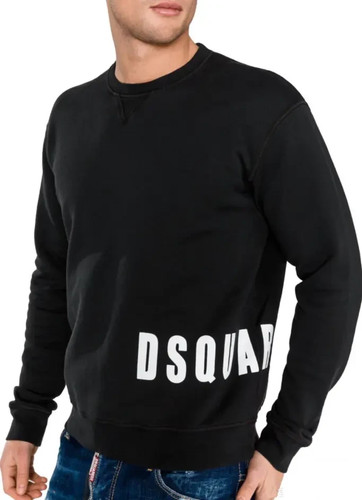 Felpa nera uomo dsquared2 - felpa,
