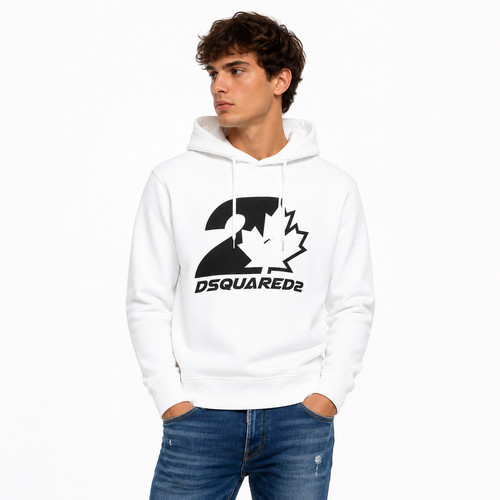 Felpa uomo dsquared2 bianca - felpa, da